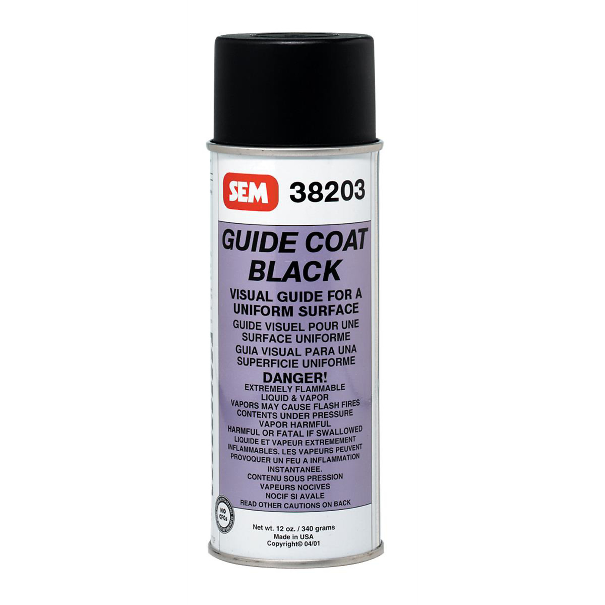 SEM Paints Guide Coat — Black, Quick Drying, Model# SEM38203
